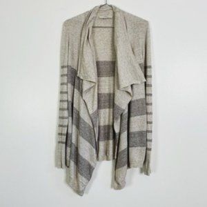 LOFT Long Striped Drape Cardigan